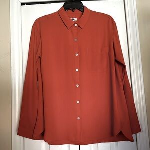 J.Jill Campari Long Sleeves Burnt Orange Top - Small